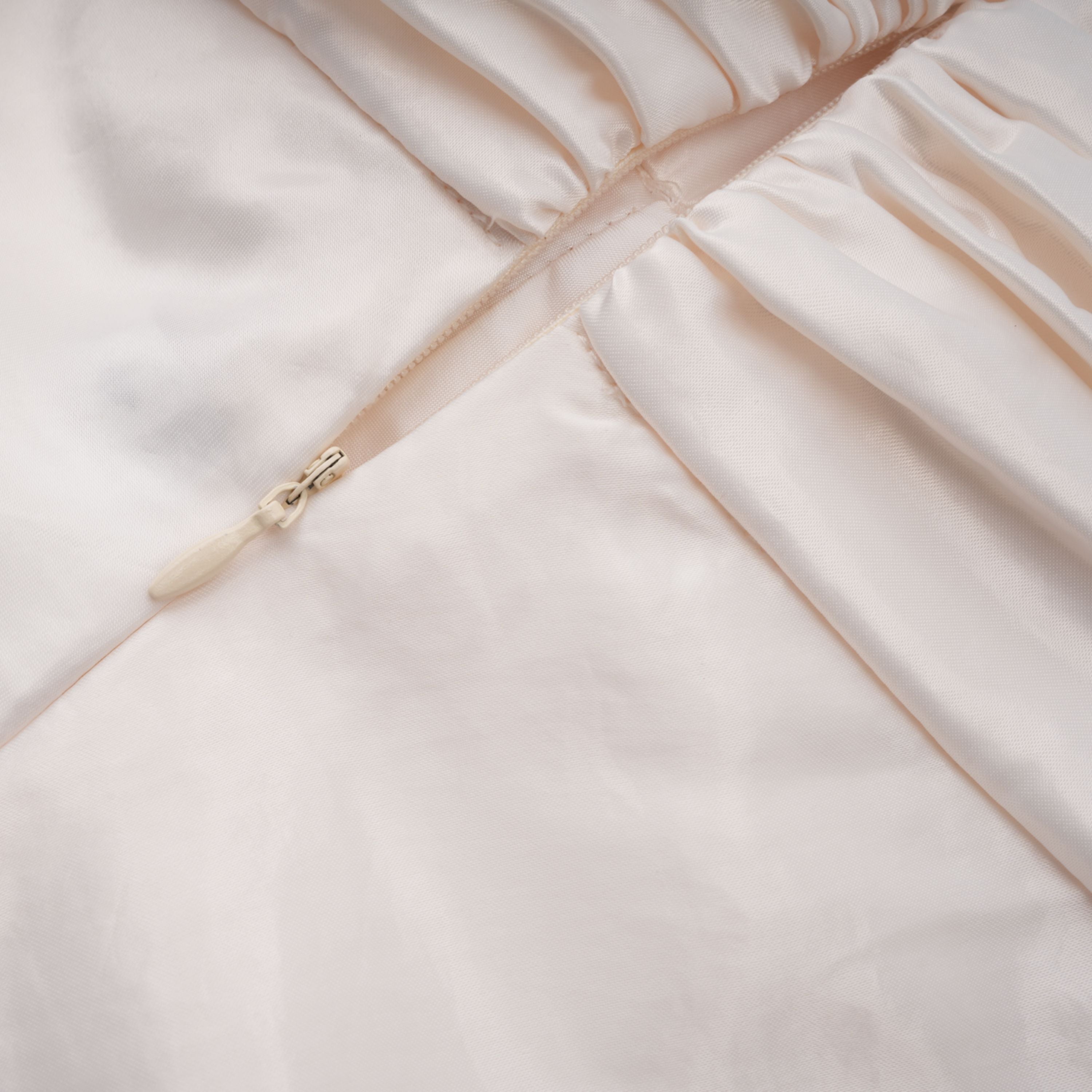 Lilla Beige Strapless Ruffled Satin Maxi Dress  (Final Sale-US Only)
