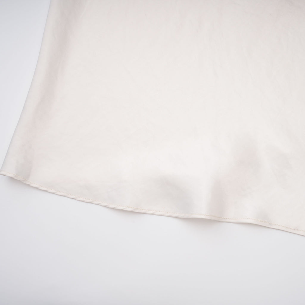 Lilla Beige Strapless Ruffled Satin Maxi Dress  (Final Sale-US Only)