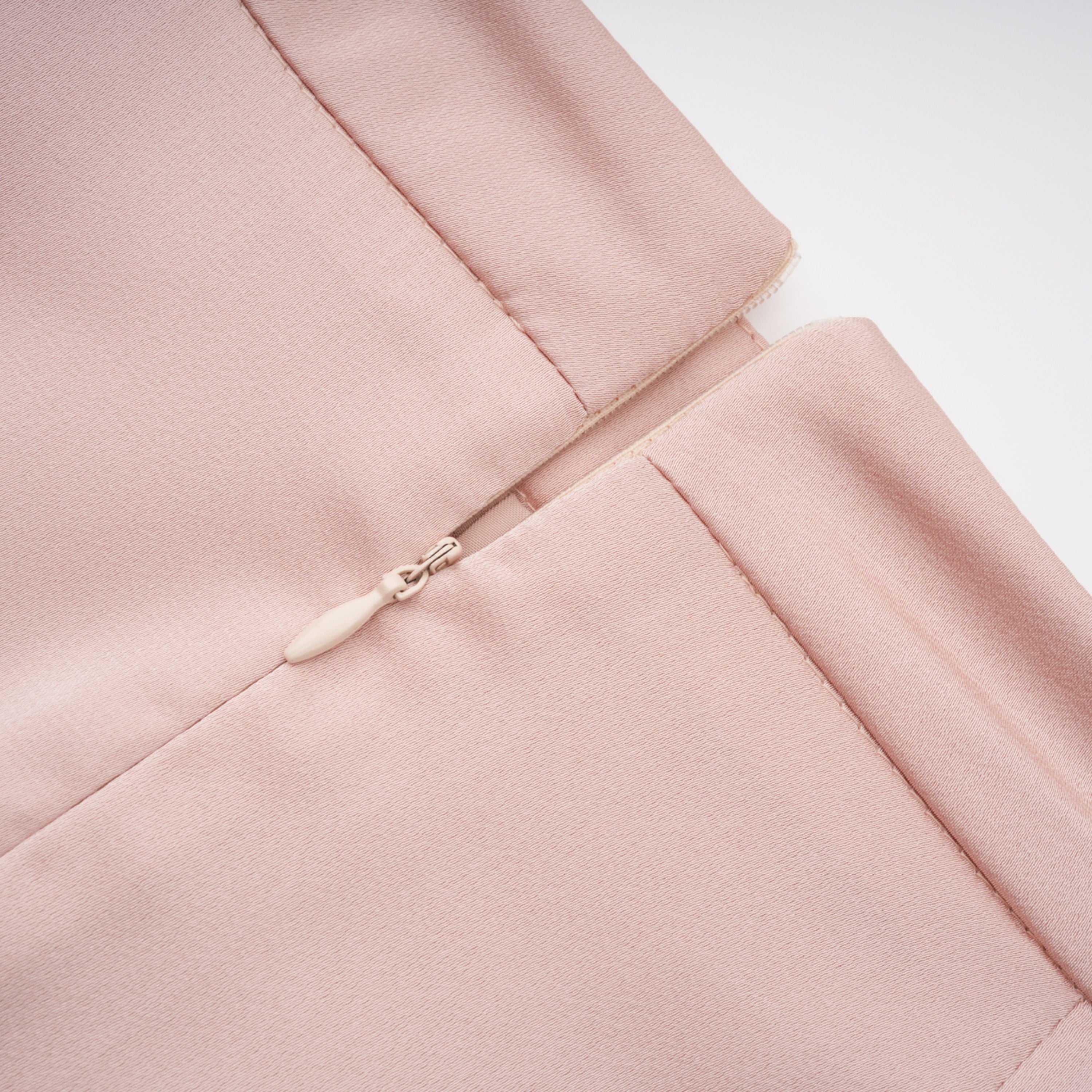 Everleigh Champagne Satin Top & Skirt Set With Cape Detail