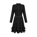 Fabienne Black Embellished Ruffled Knit Mini Dress (Final Sale-US Only)