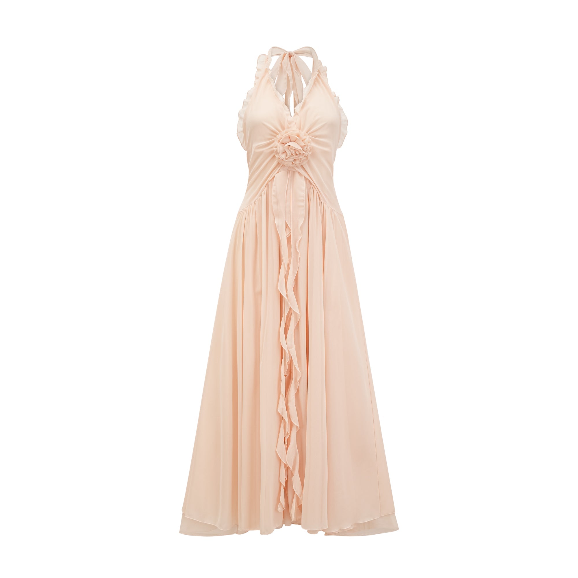 Élodie ruffled faux-flower maxi dress (Final Sale-US Only)