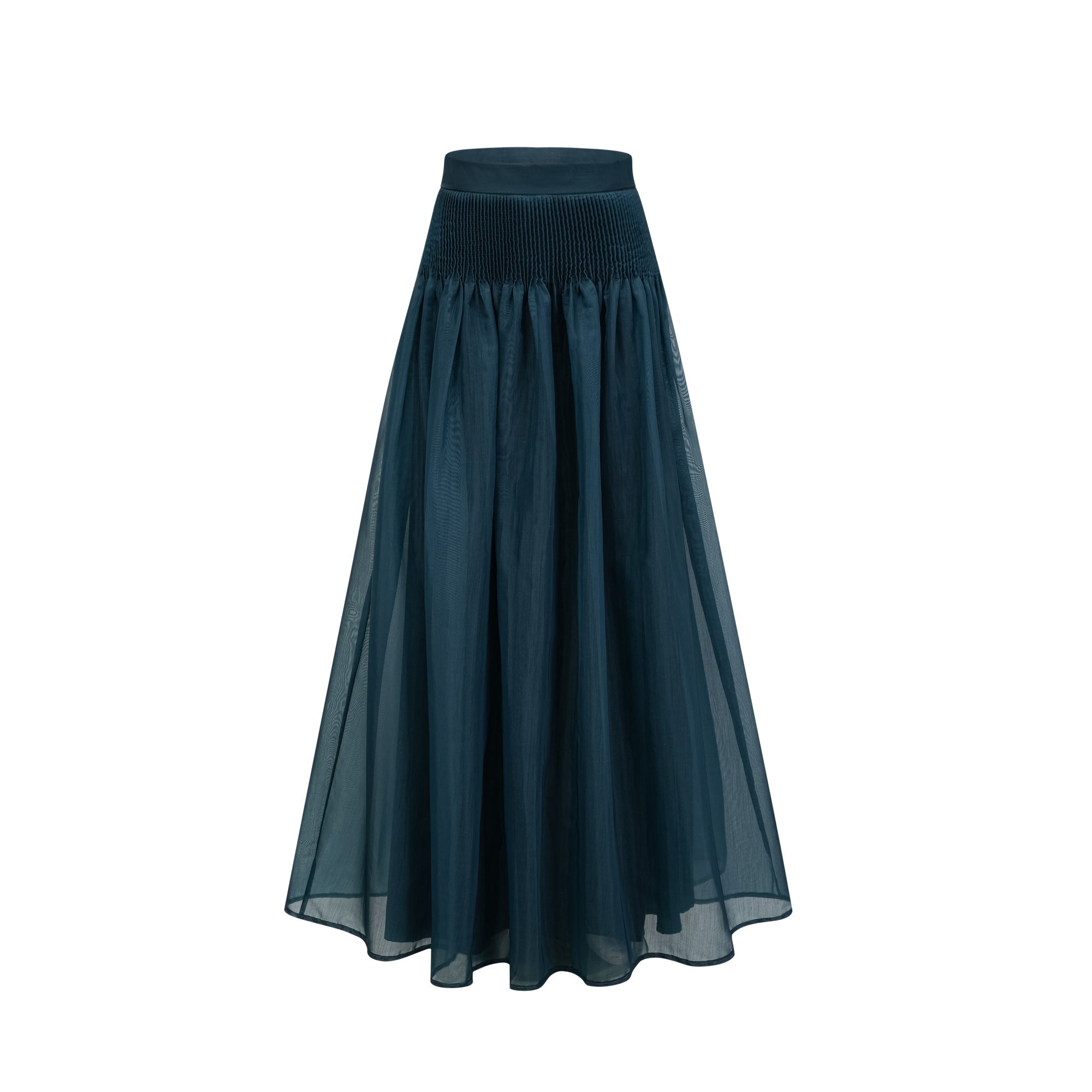 Conjunto de blusa y falda a juego en verde oscuro con lazo de Final Sale, en tela ligera y elegante.