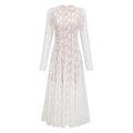 Bronte White Pleated Floral Lace Midi Dress (Final Sale-US Only)