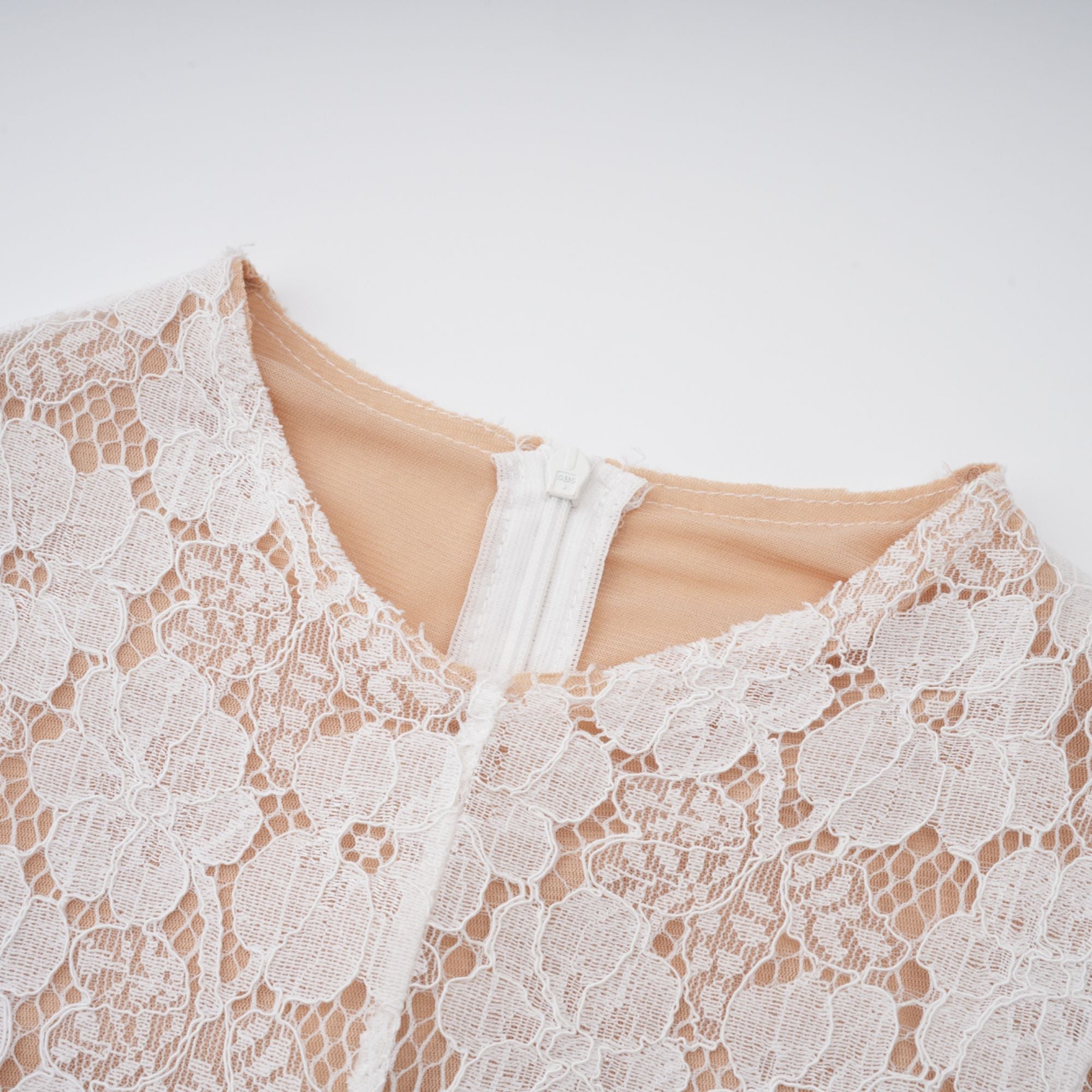 Bronte White Pleated Floral Lace Midi Dress (Final Sale-US Only)