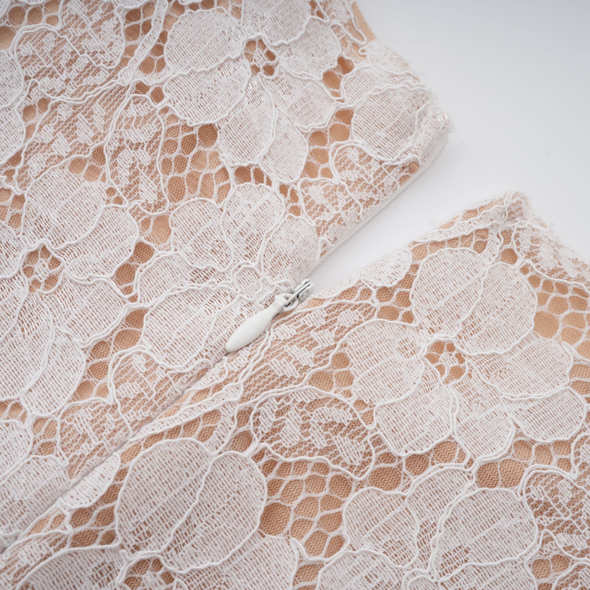 Bronte White Pleated Floral Lace Midi Dress (Final Sale-US Only)
