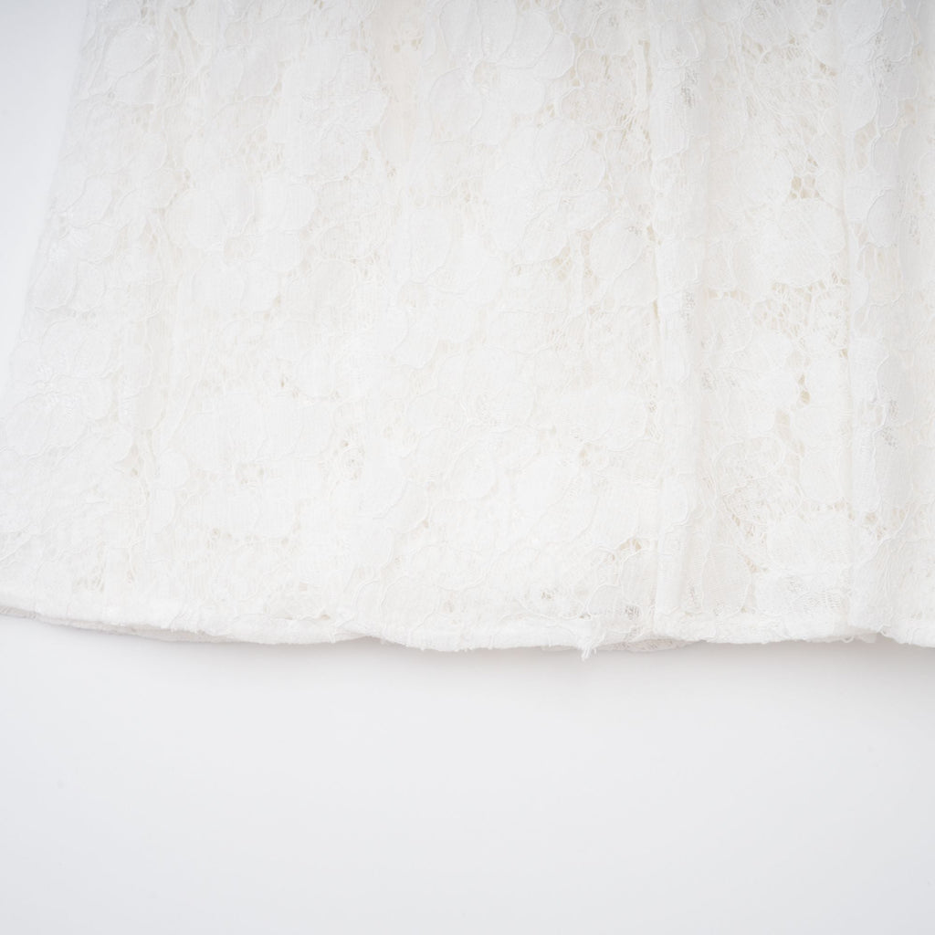 Bronte White Pleated Floral Lace Midi Dress (Final Sale-US Only)