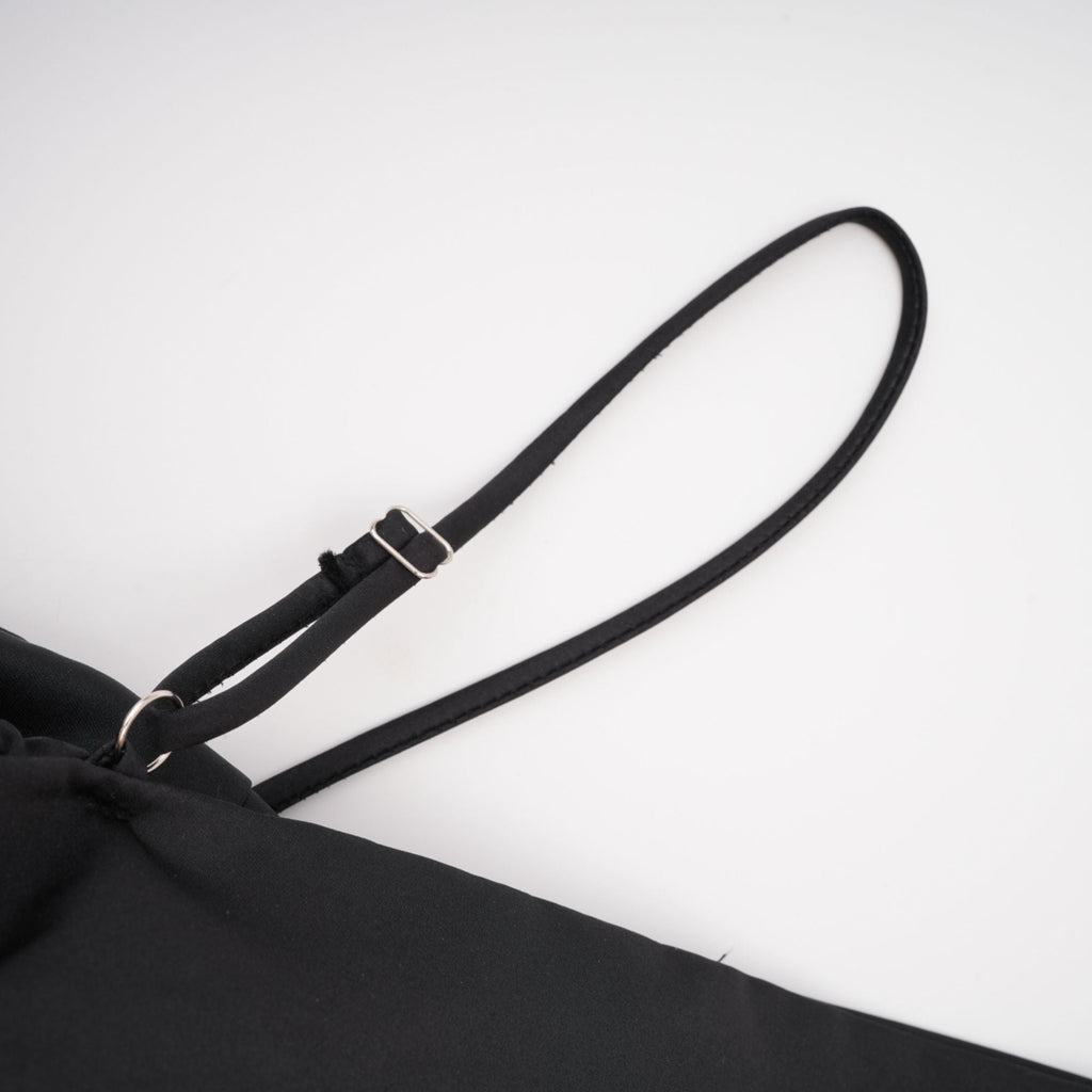 Solène bowknot scoop-back top in Black