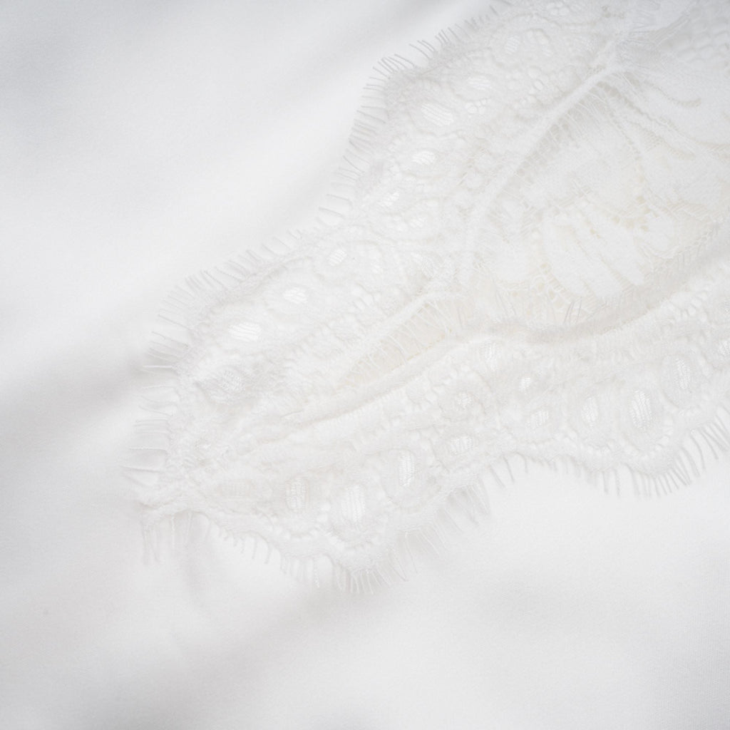 Airelle White Satin Panel Lace Maxi Dress (Final Sale-US Only)