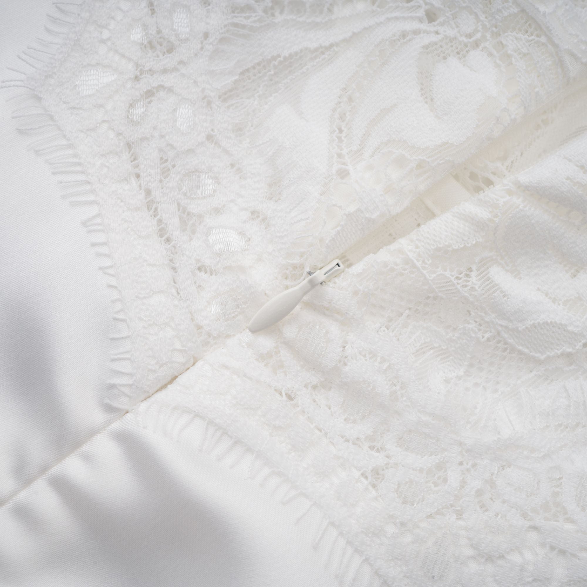 Airelle White Satin Panel Lace Maxi Dress (Final Sale-US Only)