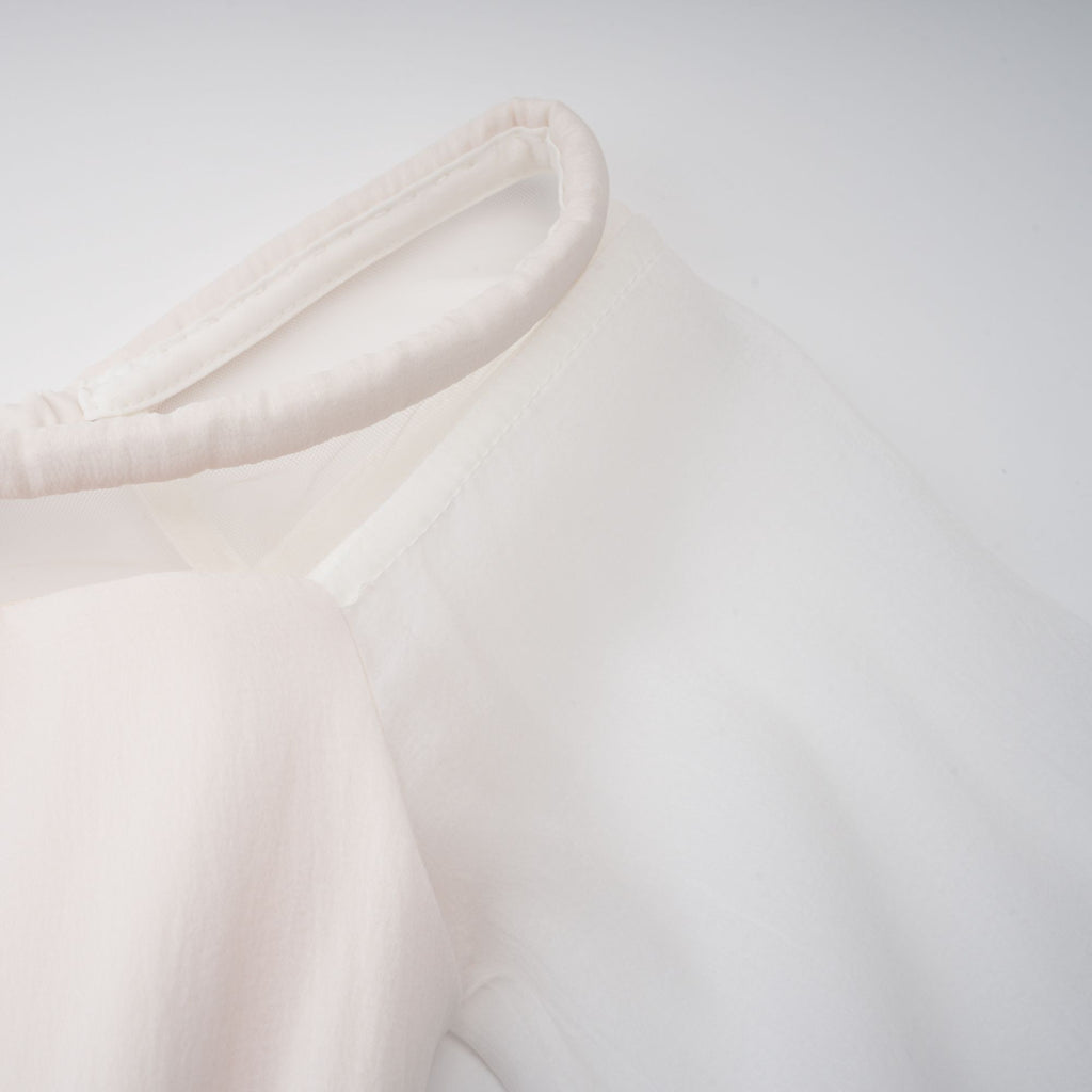 Gelsomina White Gathered Crepe Midi Dress (Final Sale-US Only)