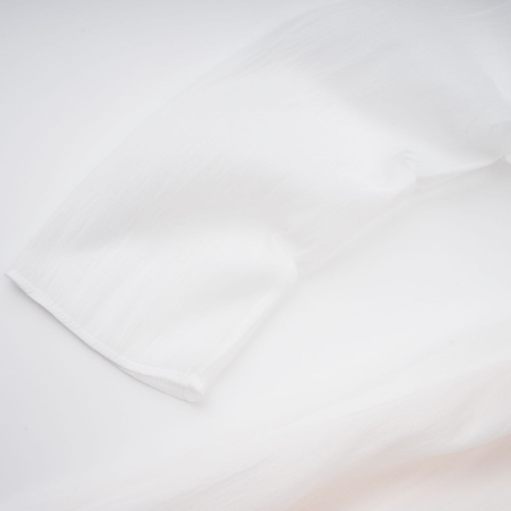 Gelsomina White Gathered Crepe Midi Dress (Final Sale-US Only)