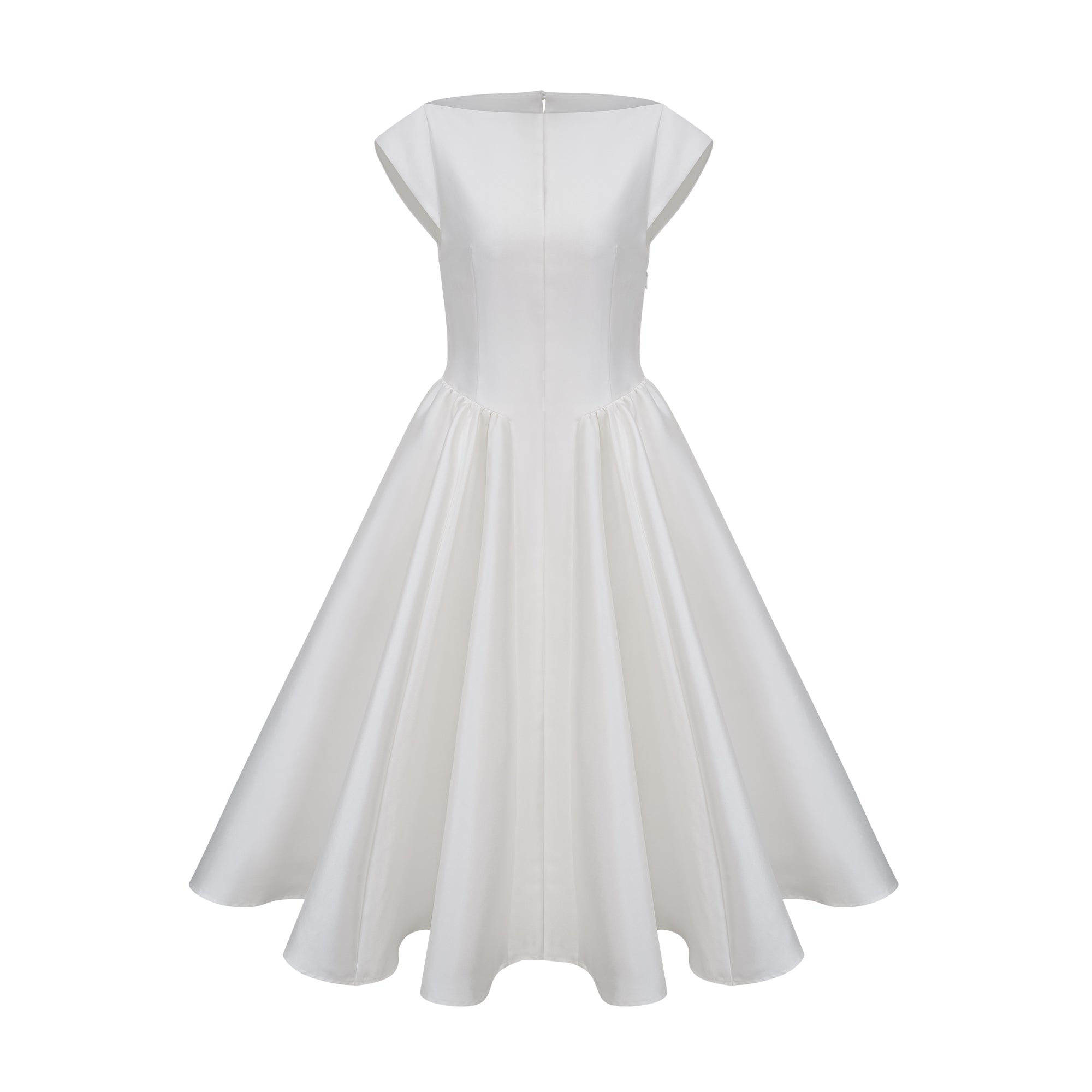 Amandine white open-back cap-sleeve midi dress (Final Sale-US Only)