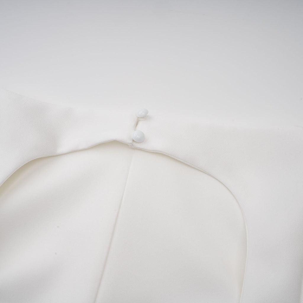 Amandine white open-back cap-sleeve midi dress (Final Sale-US Only)