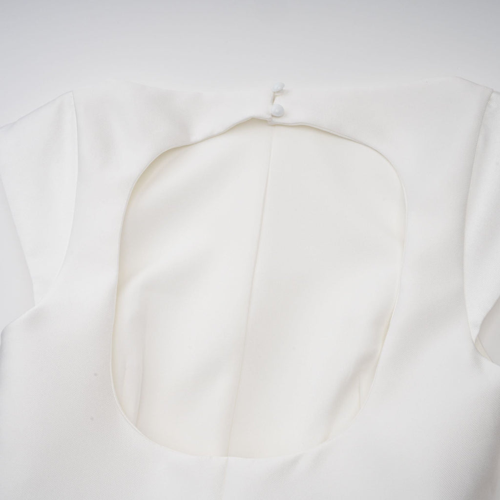 Amandine white open-back cap-sleeve midi dress (Final Sale-US Only)