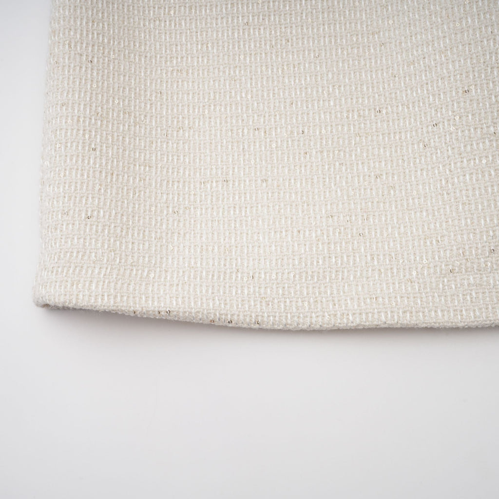 Vestido mini de tweed blanco con adornos de Jeanne, vestido elegante de moda para ocasiones especiales.
