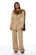 Dorothée Khaki Double-Breasted Blazer & Trouser Set