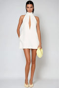 CARLA | Vestido mini Blanco sin mangas con recortes - Angela Puerto
