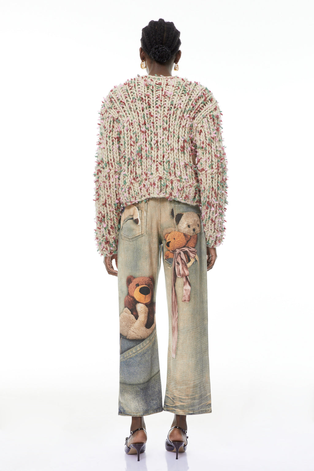 Pantalones vaqueros de mezclilla azul Franziska con estampado de oso, pantalones de marca MRTokyo para mujer