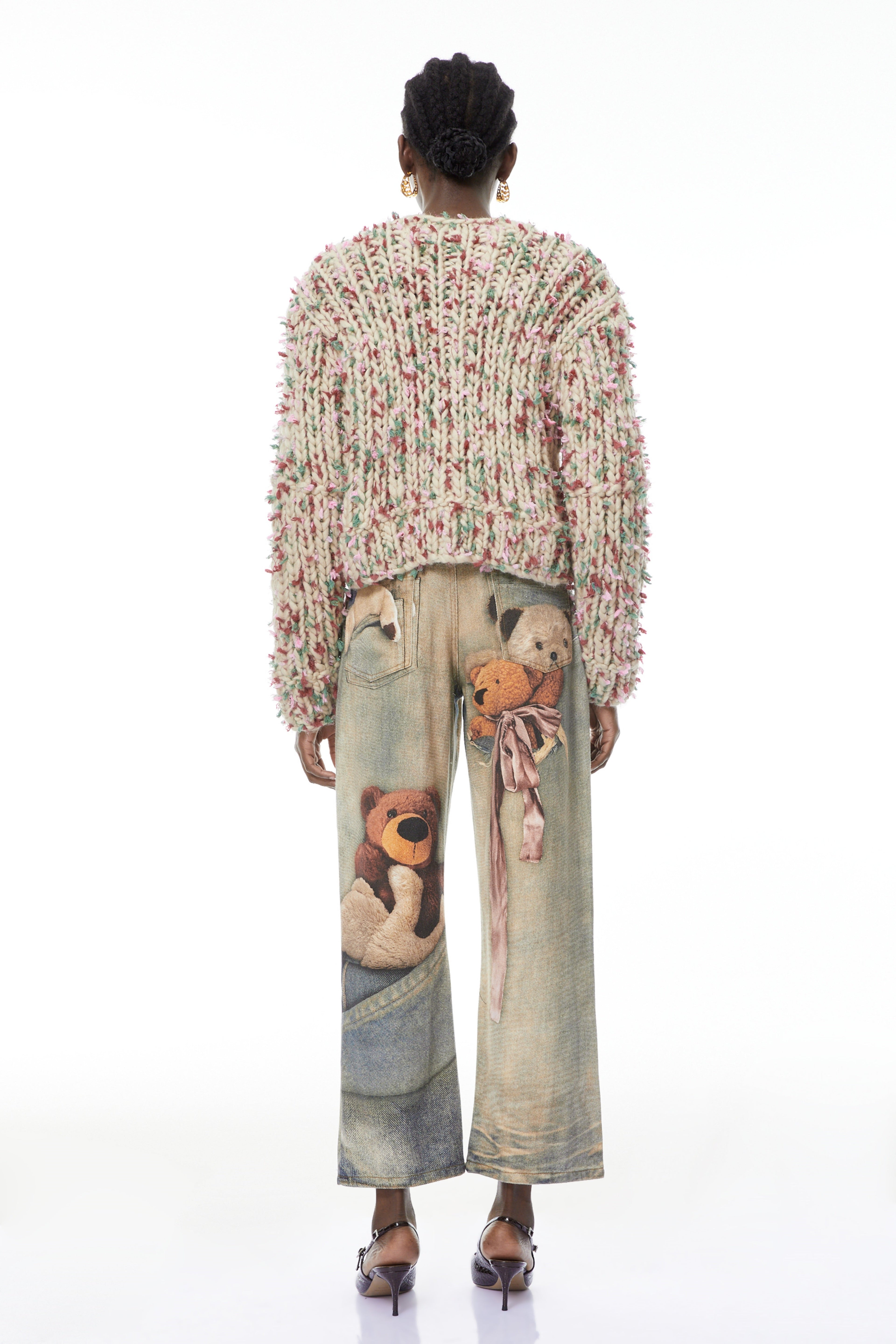 Pantalones vaqueros de mezclilla azul Franziska con estampado de oso, pantalones de marca MRTokyo para mujer