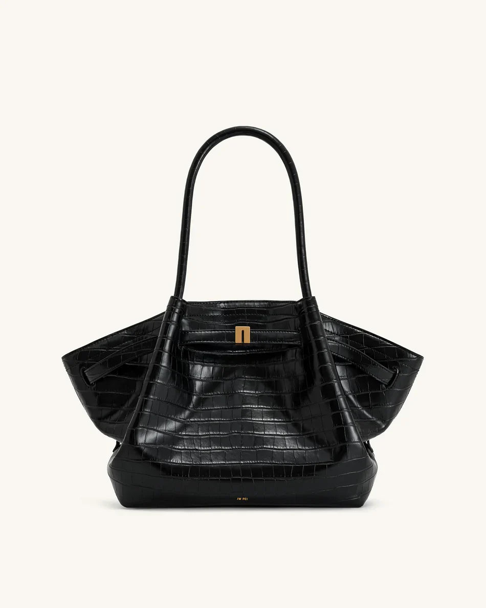Hana Medium Synthetic Suede Tote Bag – Off-White - Angela Puerto
