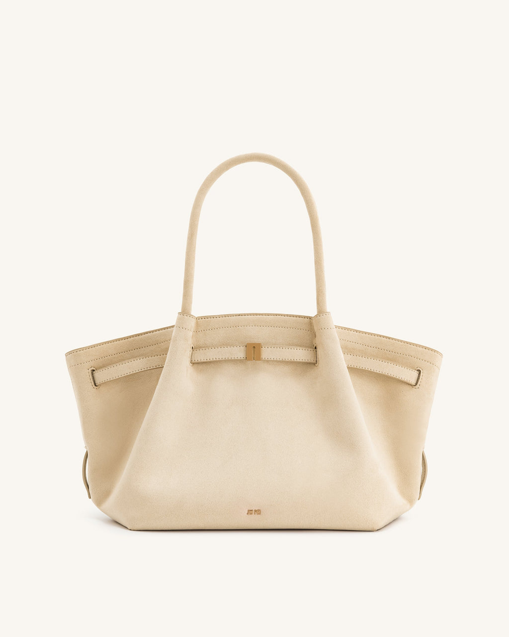 Bolso tote mediano JW PEI Hana en ante falso color blanco roto, con asas y diseño elegante para uso diario.