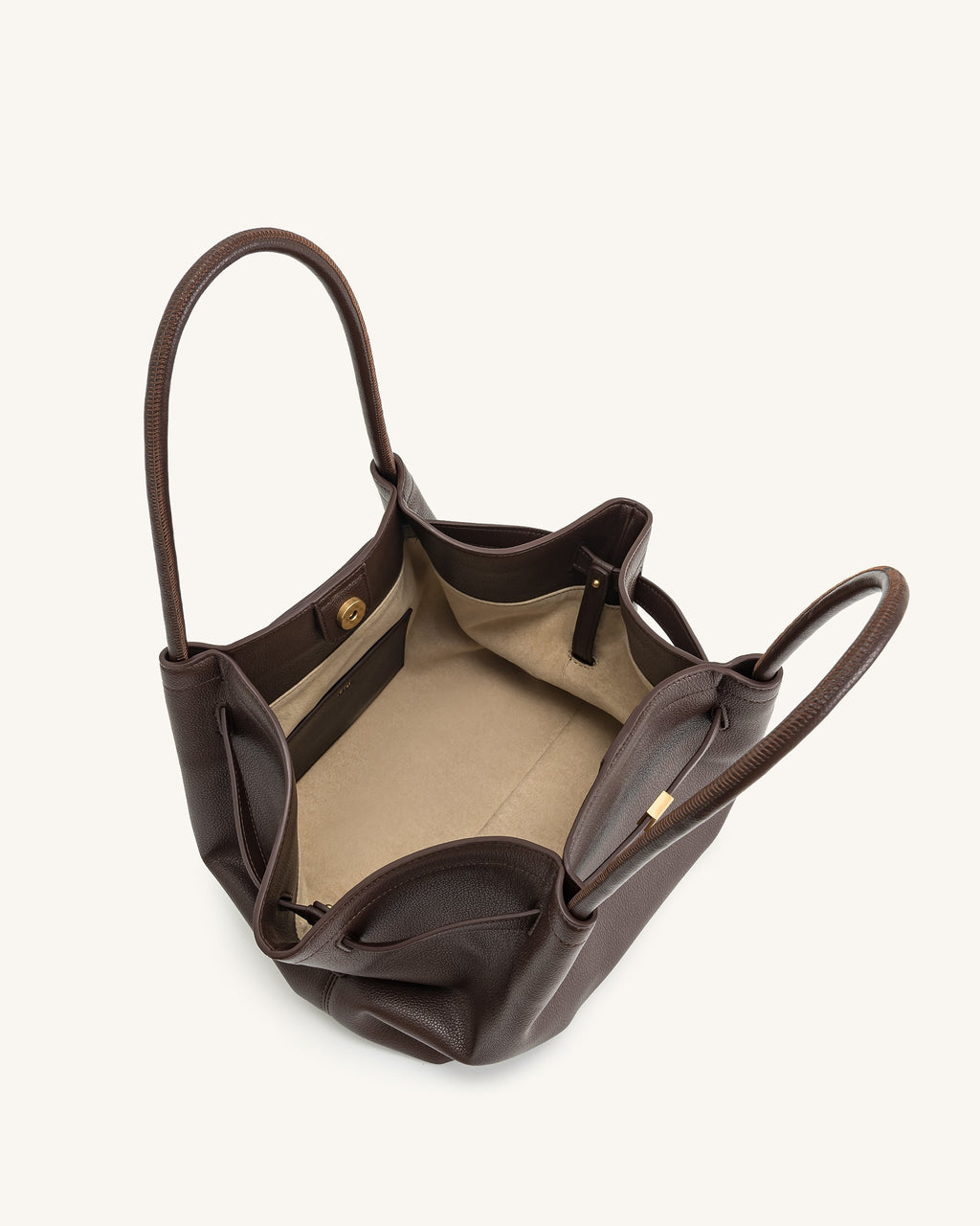 Hana Medium Synthetic Suede Tote Bag – Off-White - Angela Puerto