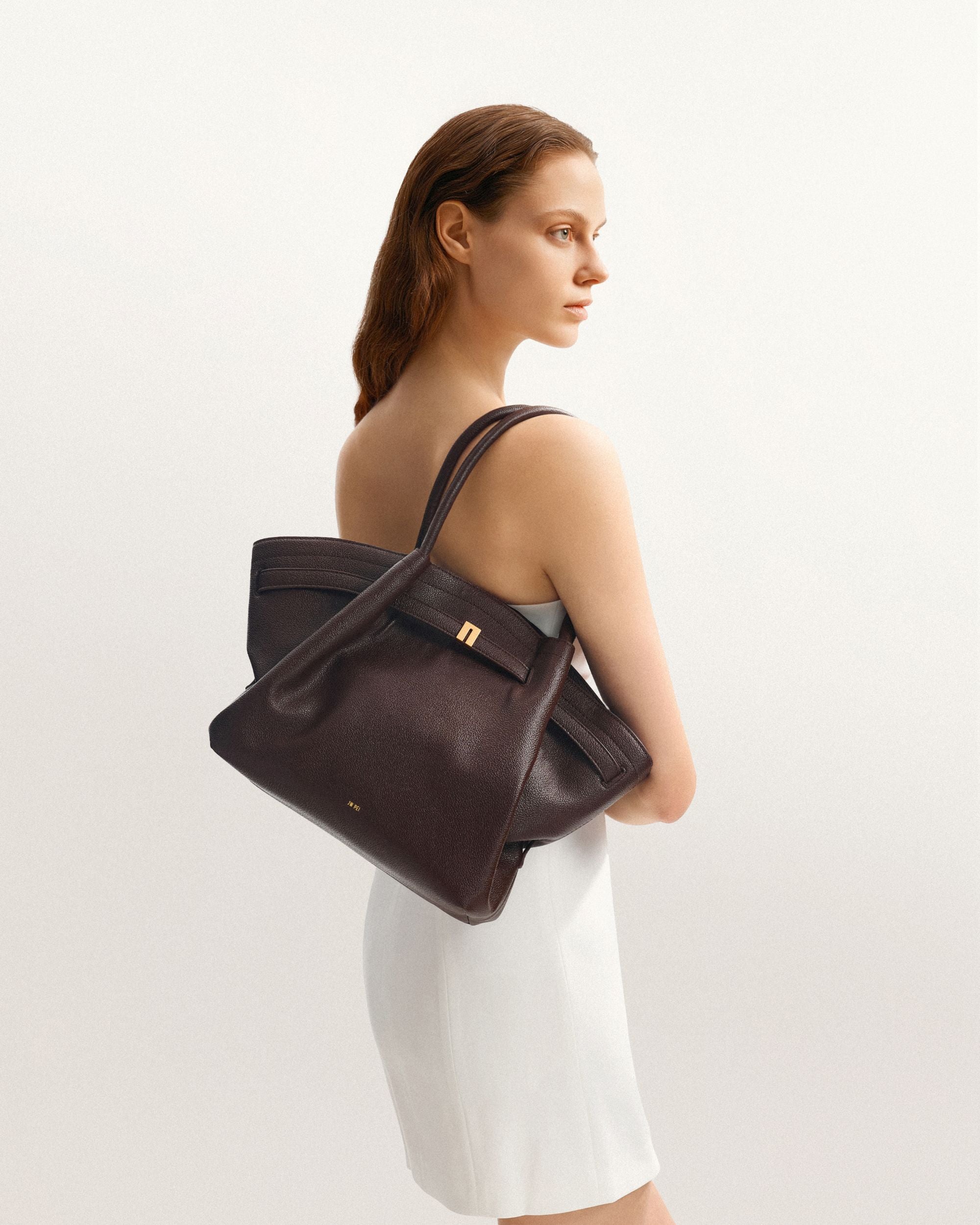 Hana Medium Tote Bag – Brown Canvas - Angela Puerto