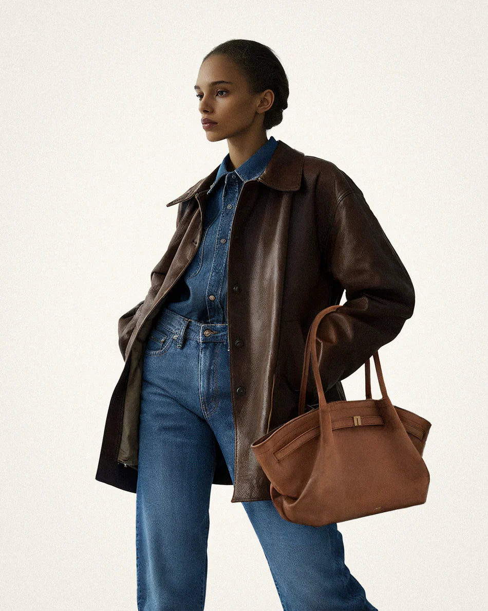 Hana Medium Synthetic Suede Tote Bag – Off-White - Angela Puerto