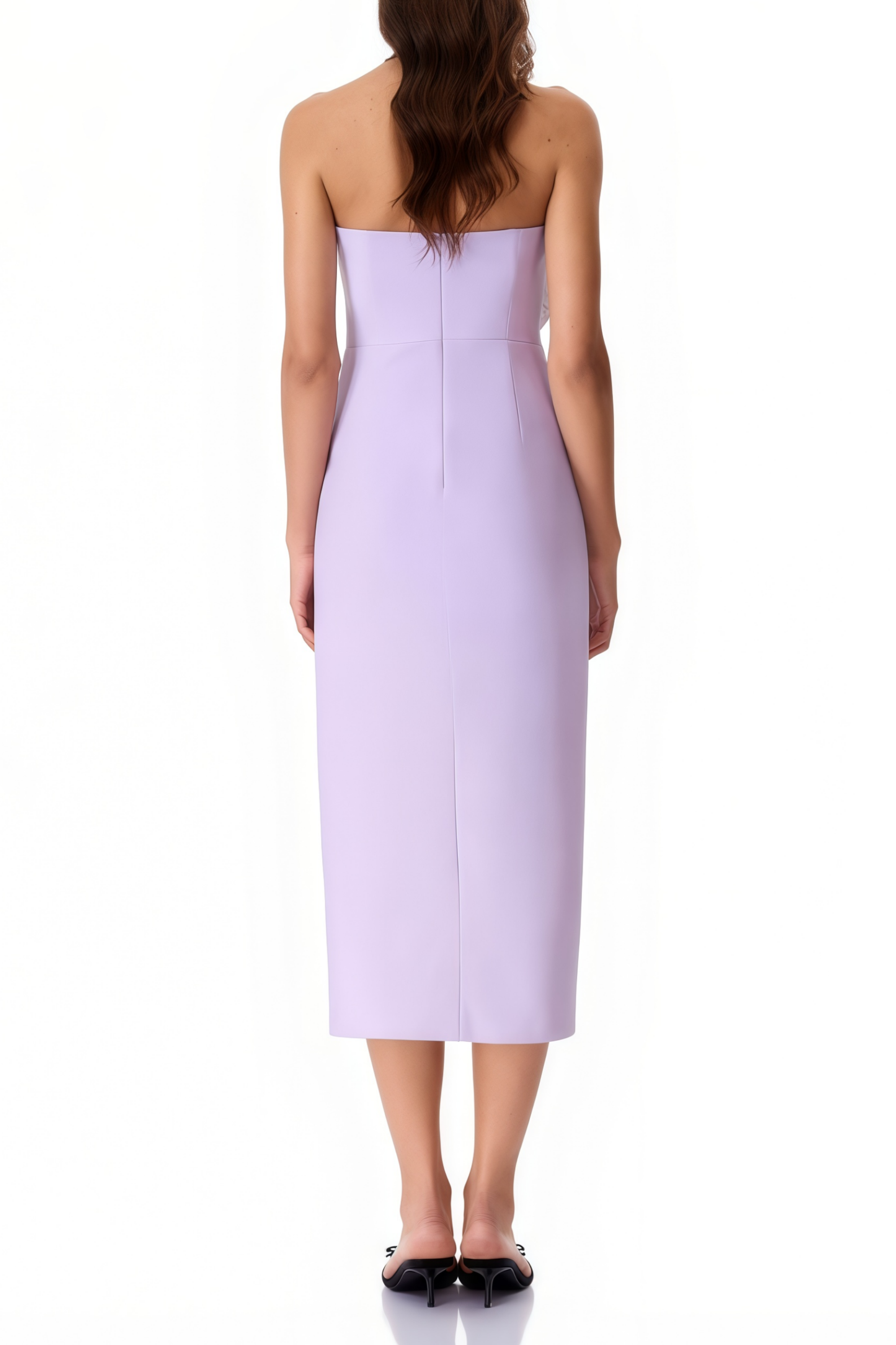 Jacqueline Purple Floral Appliqué Midi Dress