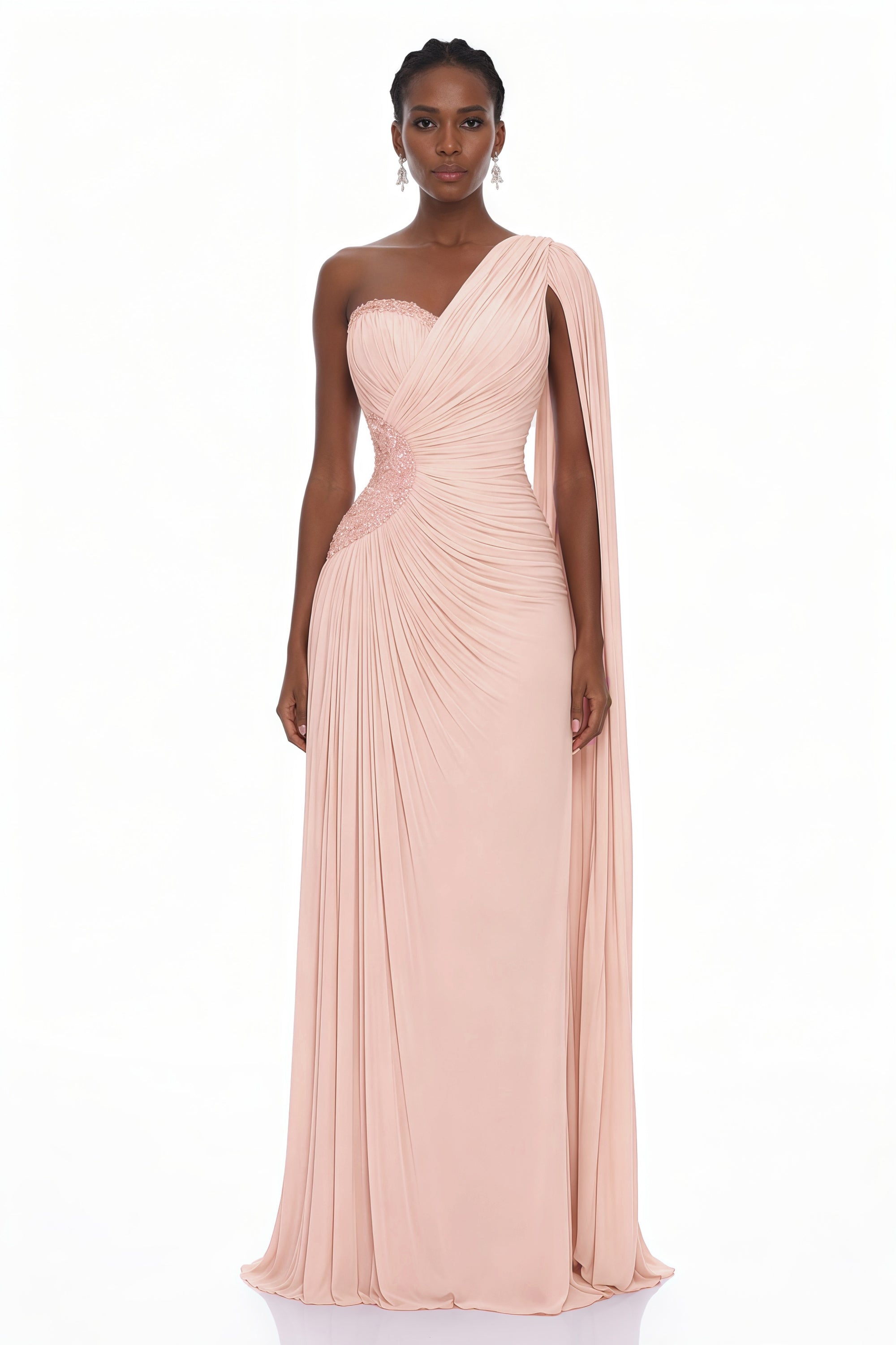 Katrin Vestido largo fruncido de un solo hombro