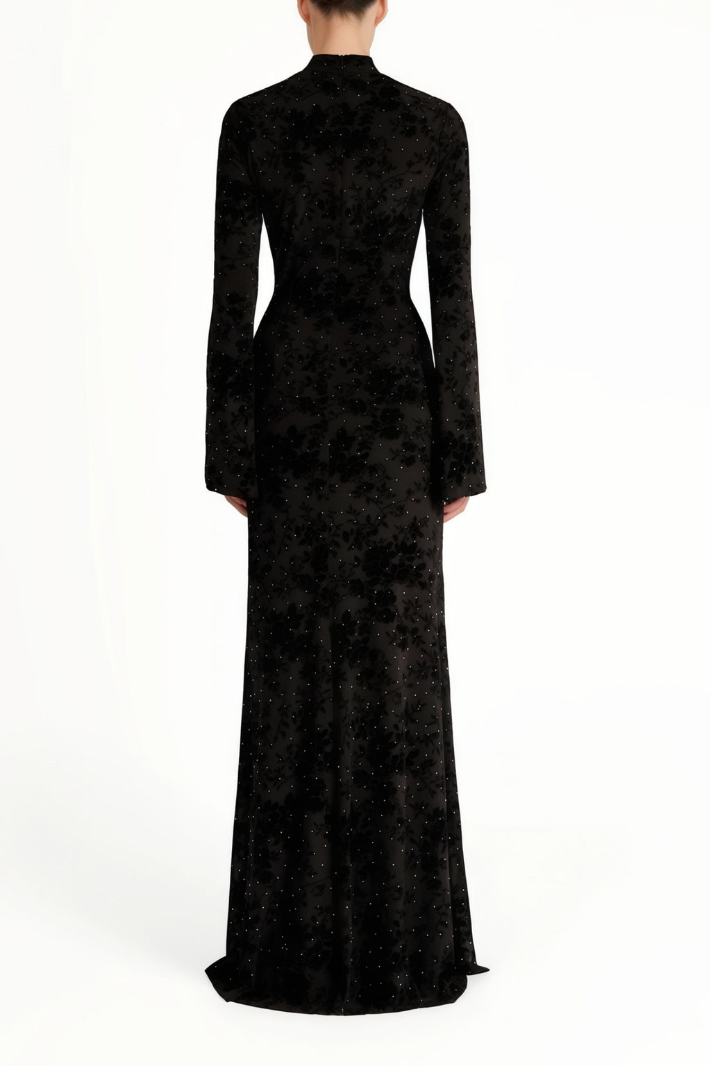 Kgothatso Black Embellished Floral Sheer Maxi Dress