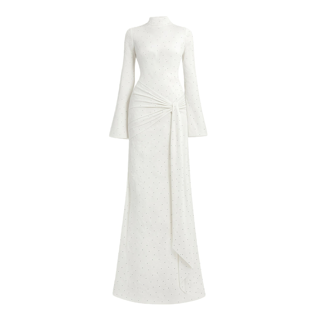 Kgothatso White Embellished Floral Sheer Maxi Dress