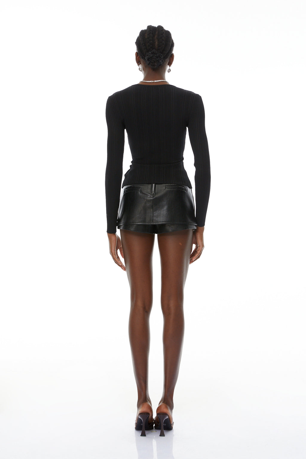 Laia Black Lace Trim Knit Top