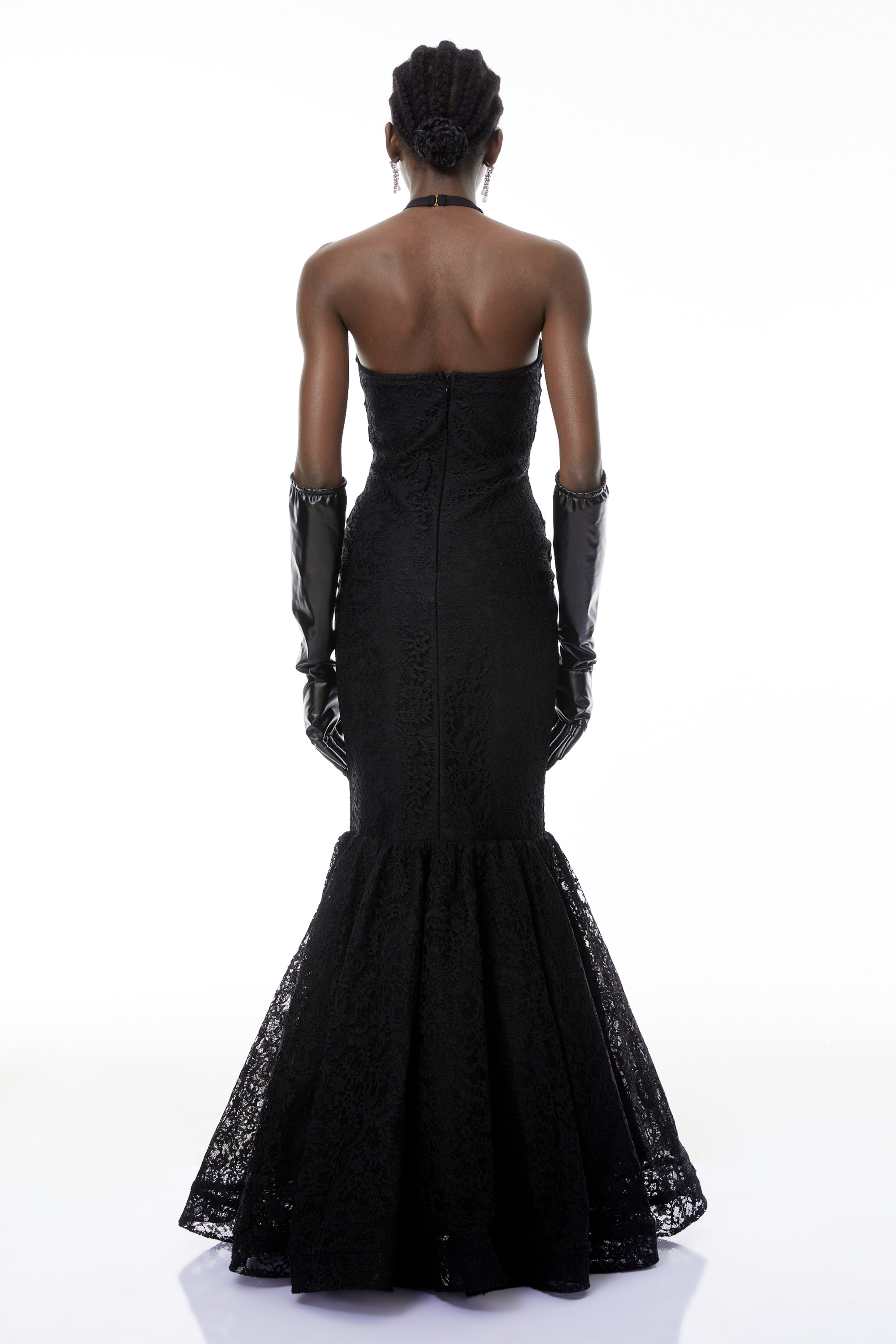 Letiția Black Halterneck Mermaid Maxi Dress
