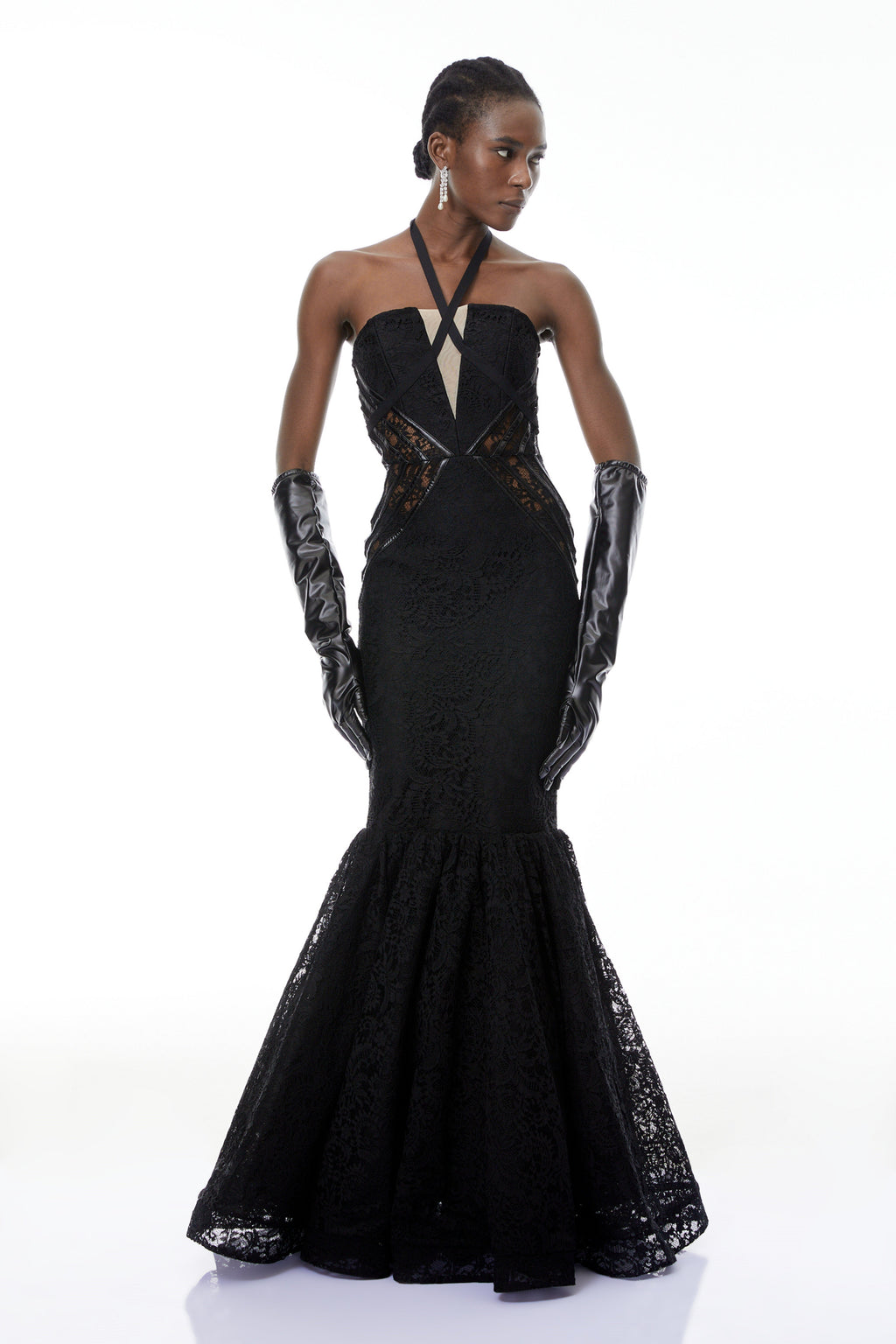 Letiția Black Halterneck Mermaid Maxi Dress