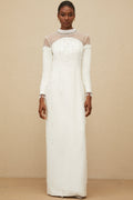Céline White Embellished Evening Maxi Gown (Final Sale-US Only)