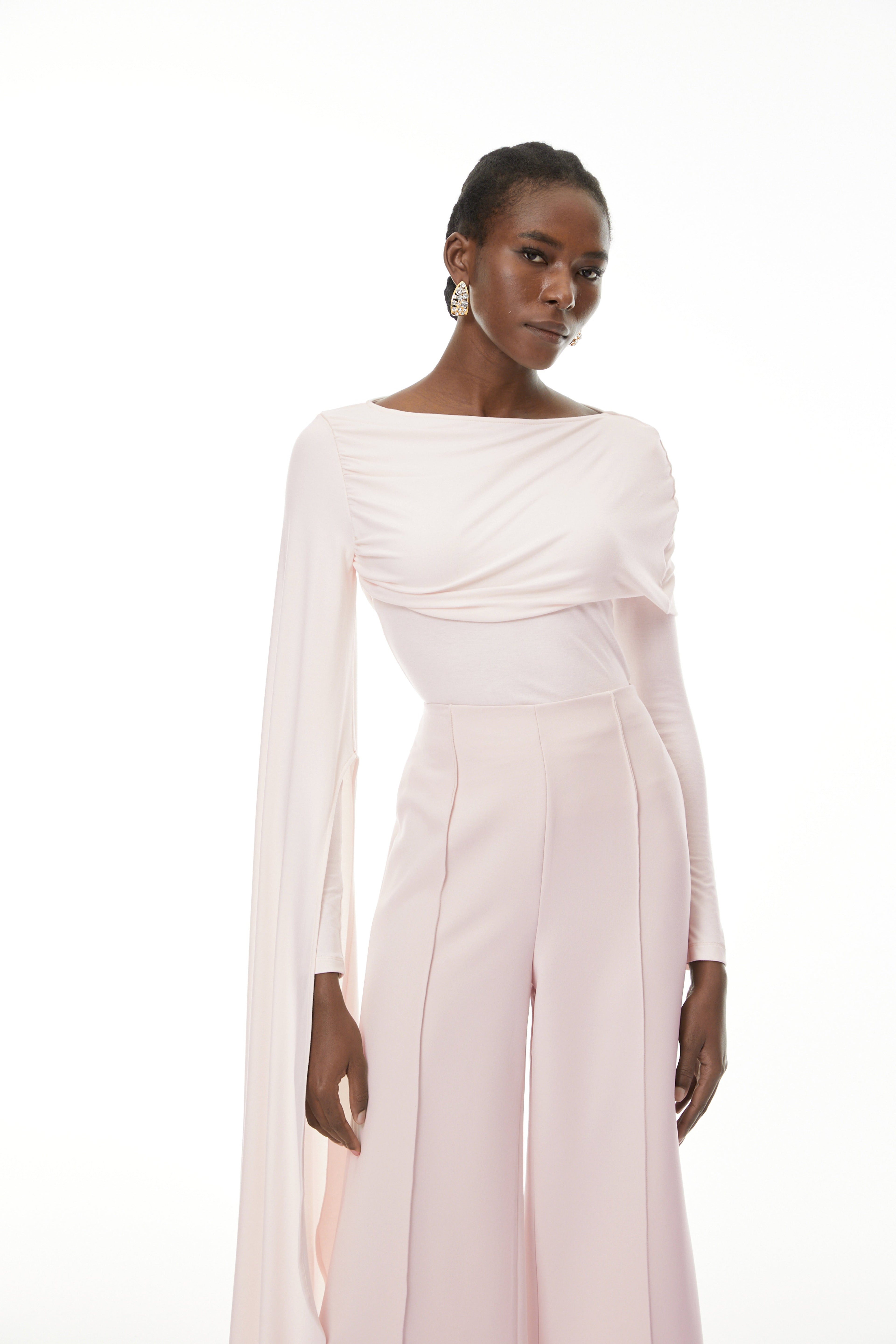 Mbali Pink Asymmetrical Top & Trouser Set