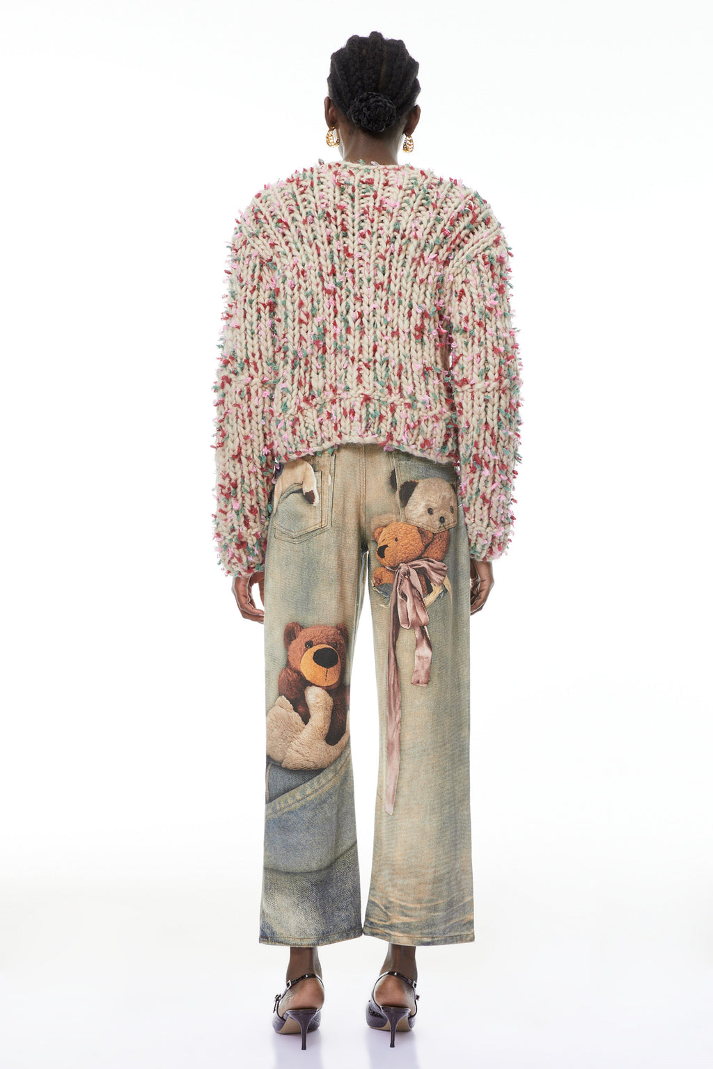 Mélisande Neutral Floral Knit Sweater