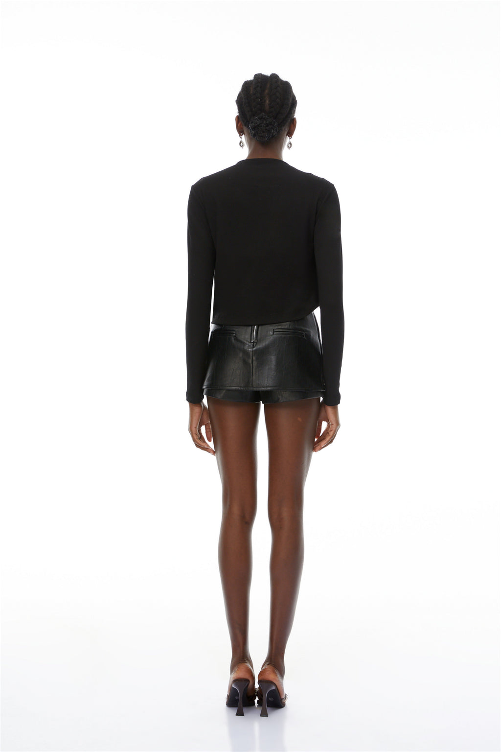 Regina Black Asymmetrical Design Knit Top
