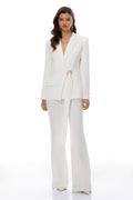 Roswitha White Belt Waist Blazer & Trouser Set