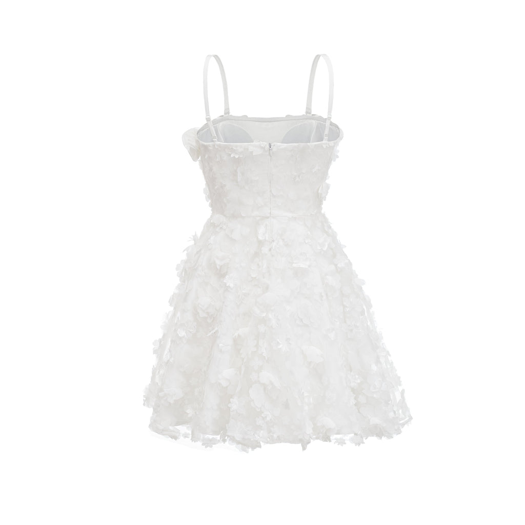 Apolline white faux-flower mini dress (Final Sale-US Only)