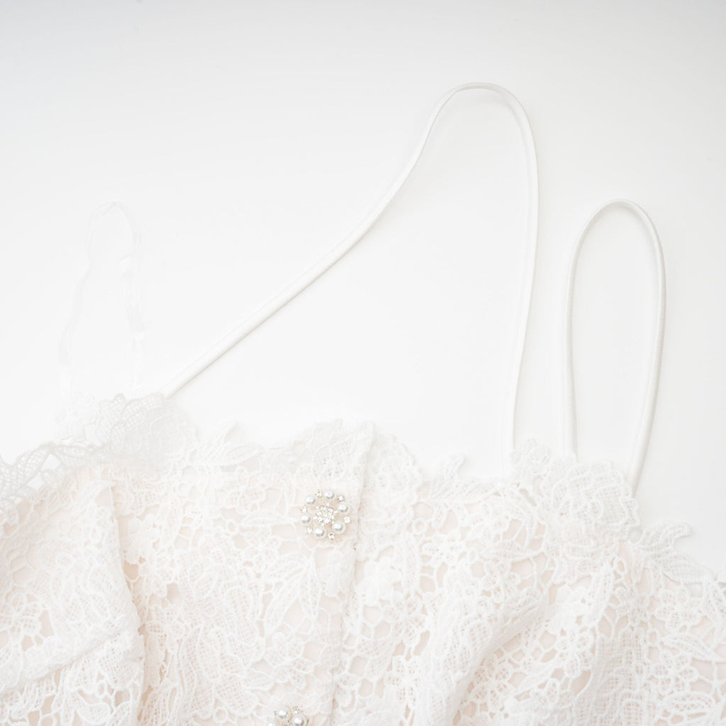 Cyrielle corded lace tiered mini dress