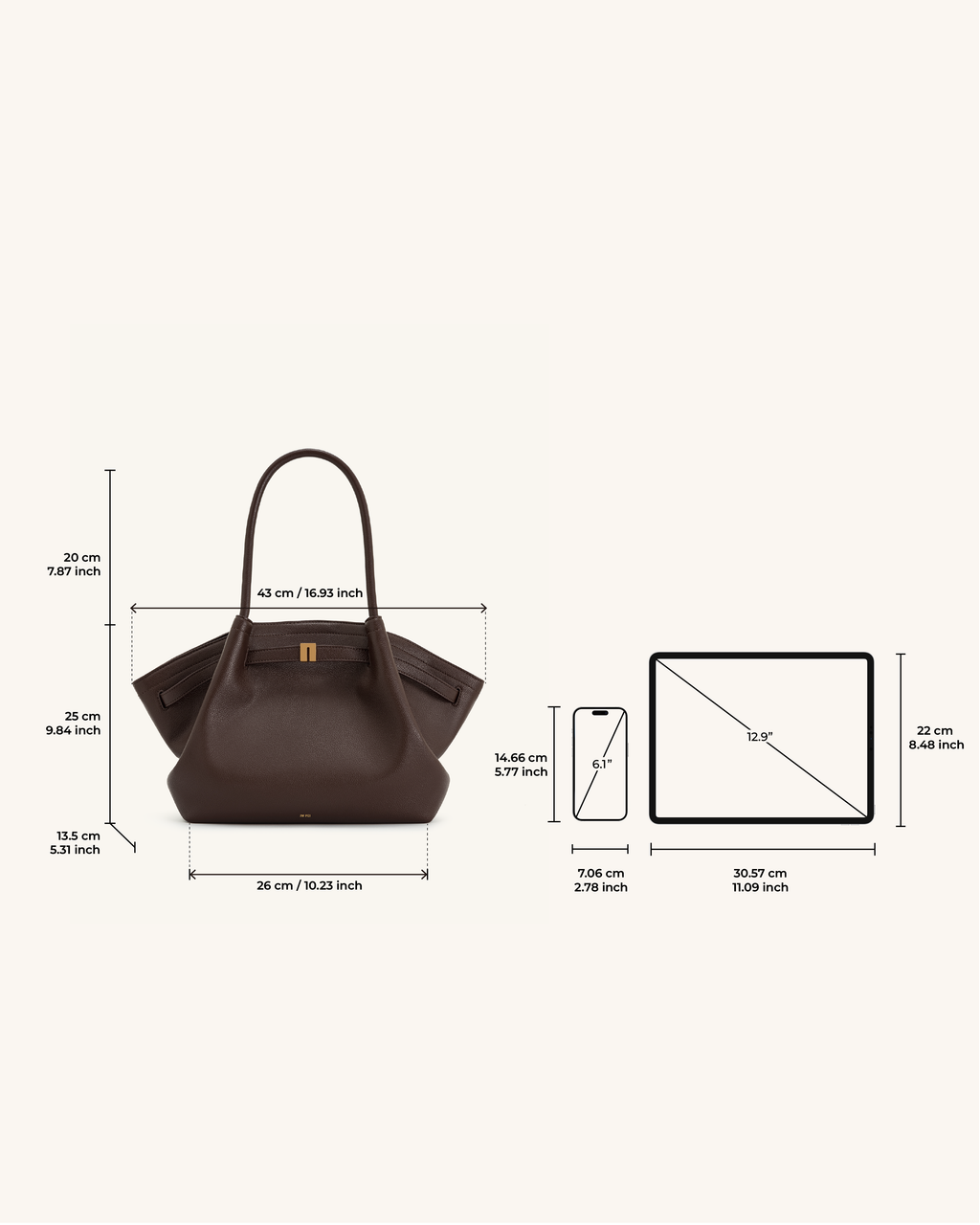 Hana Medium Tote Bag – Brown Canvas - Angela Puerto