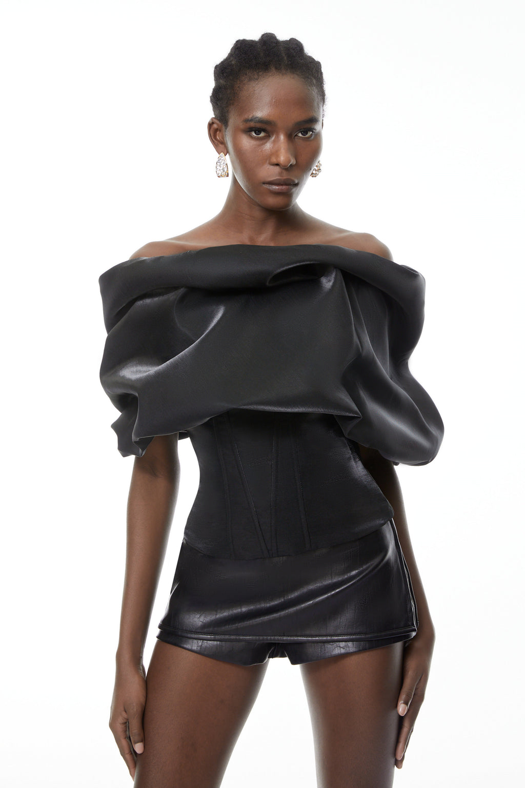 Ondina Black Off Shoulder Bubble Top