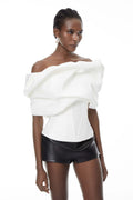 Ondina White Off Shoulder Bubble Top