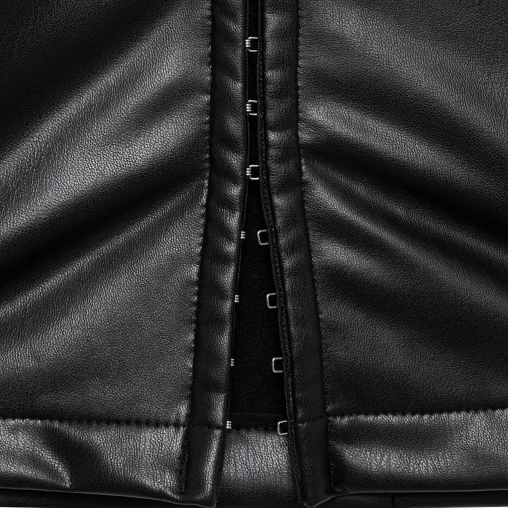 Trine Black Cut Out Leather Top