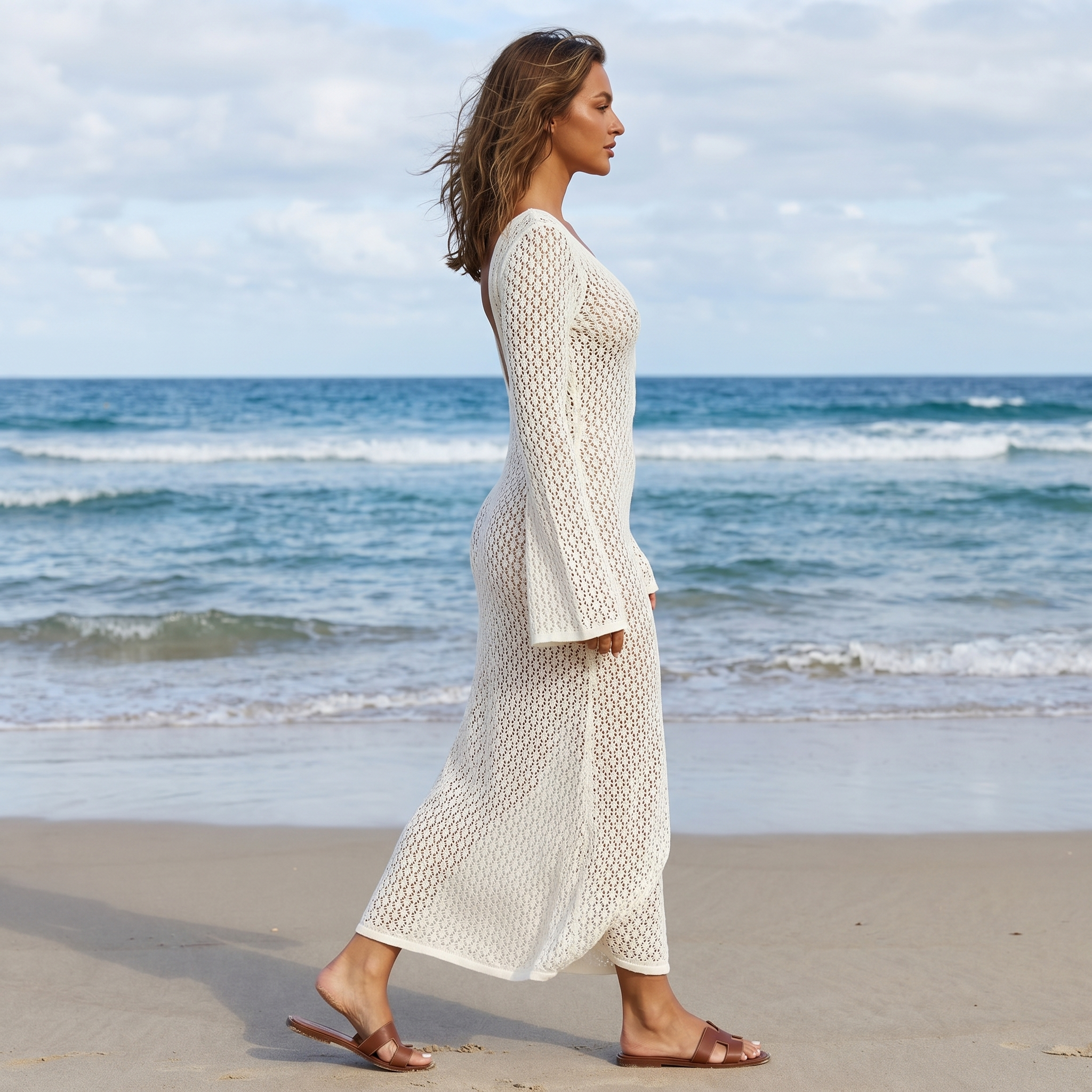 Vestido blanco elegante Claire de DION NOIR con estilo festivo y detalles sofisticados, perfecto para ocasiones especiales.