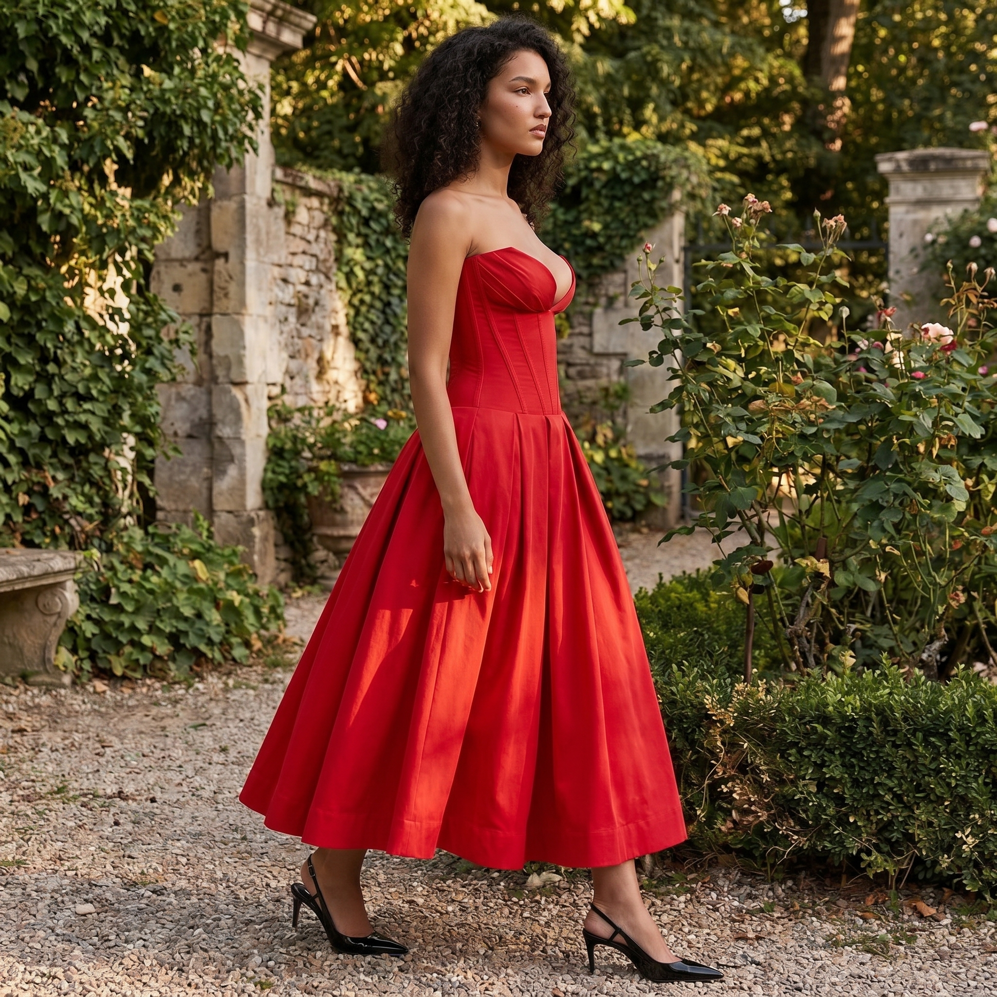 Vestido elegante Ophelia en estilo Old Money de DION NOIR, con detalles sofisticados y corte clásico en la imagen.