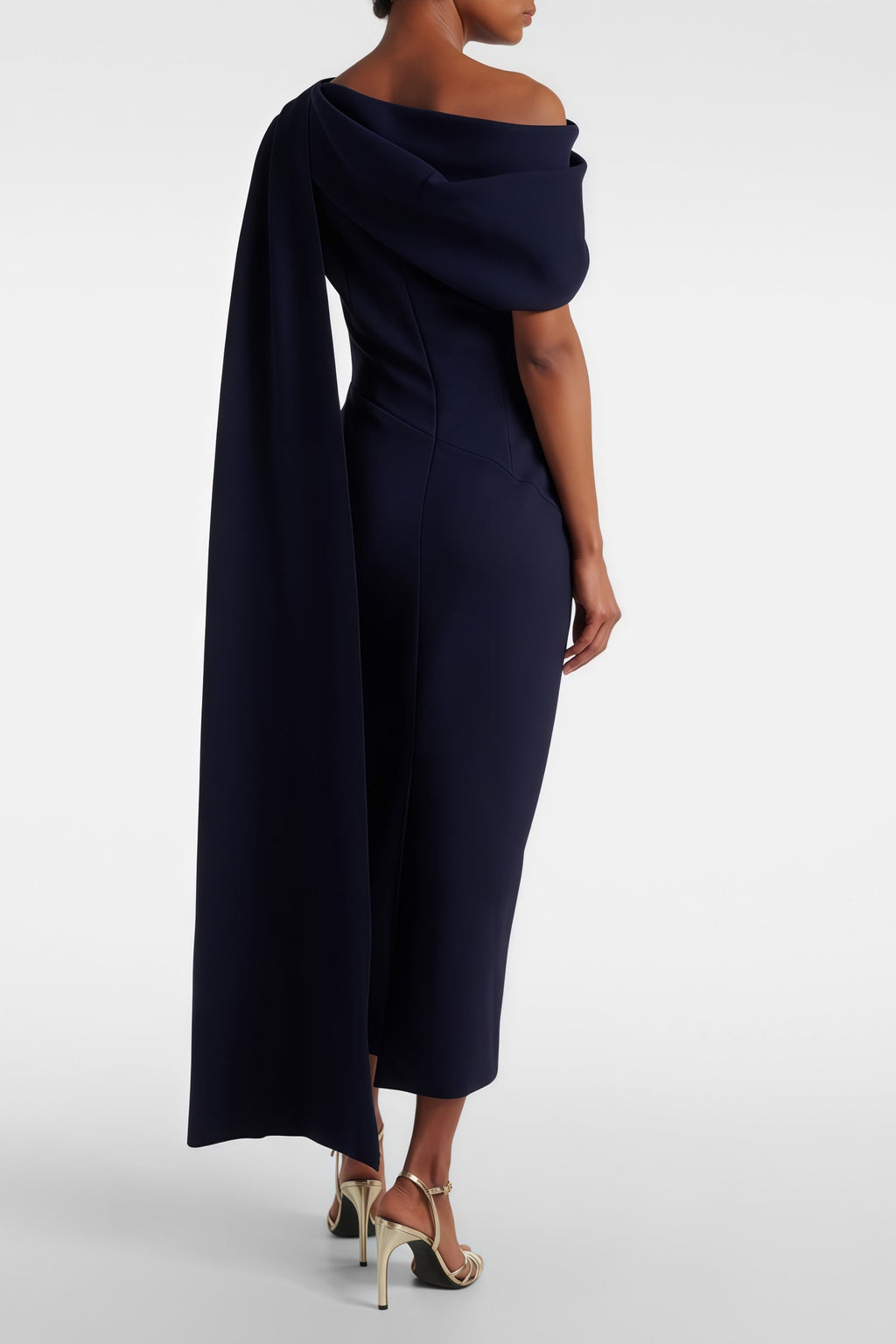 Melokuhle Navy Blue Ribbon Design Midi Dress