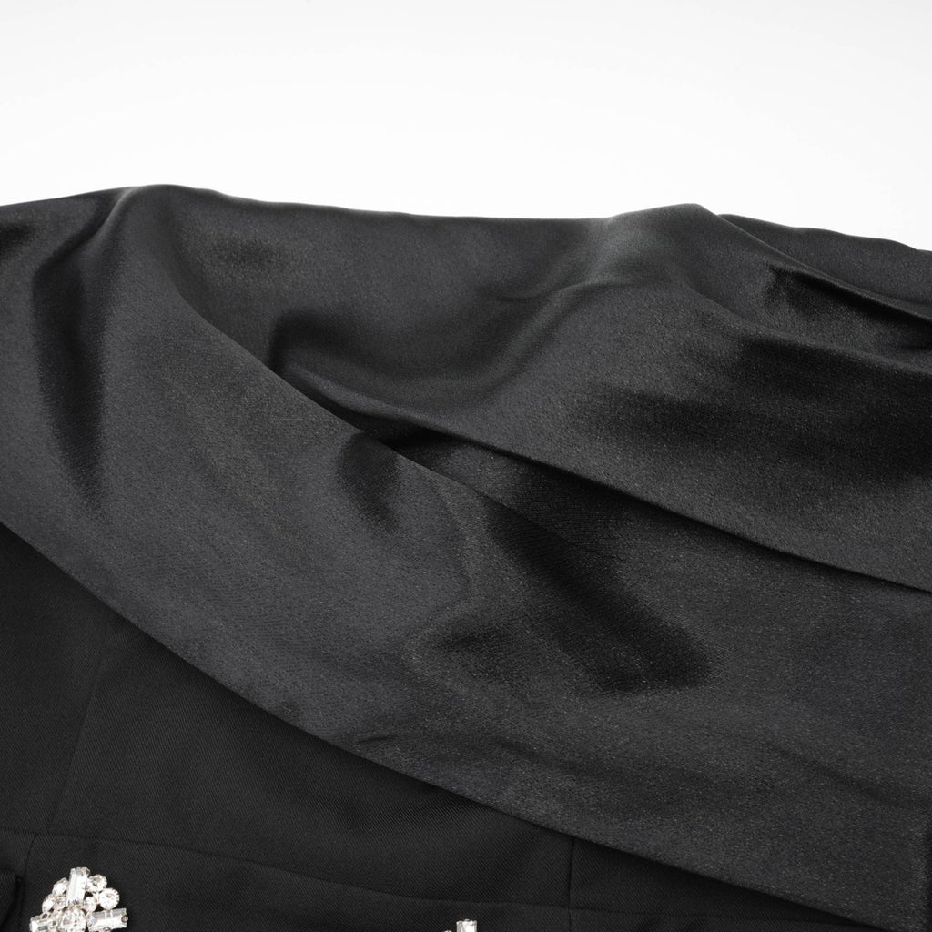 Mealla black crystal-button flared mini dress (Final Sale-US Only)